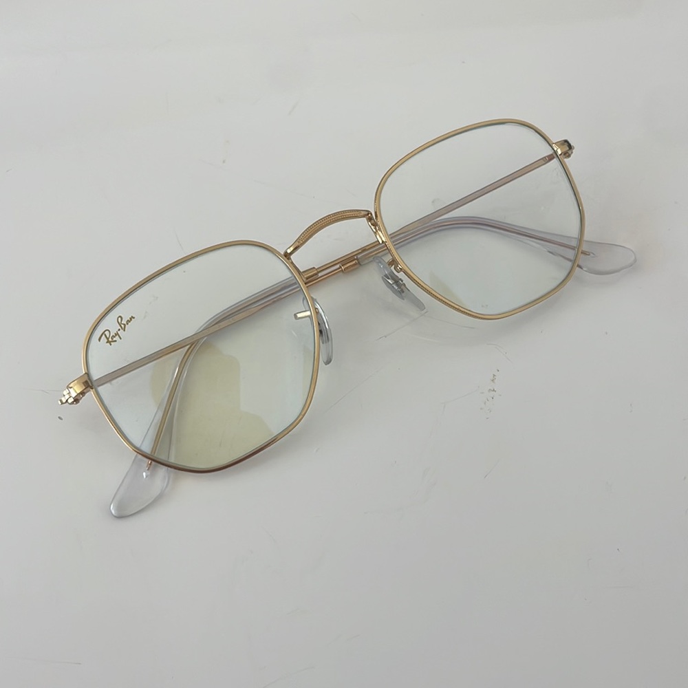 Ray-Ban hexagonal blue-light clear glasses
